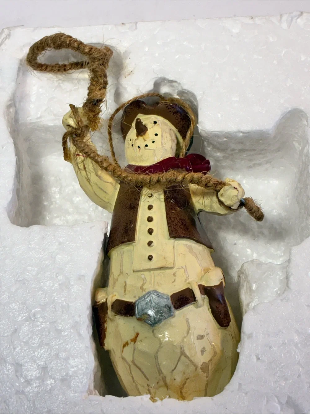Flurryville Collection Wrangler Randy Snowman Ornament by LivingQuarters – NIB